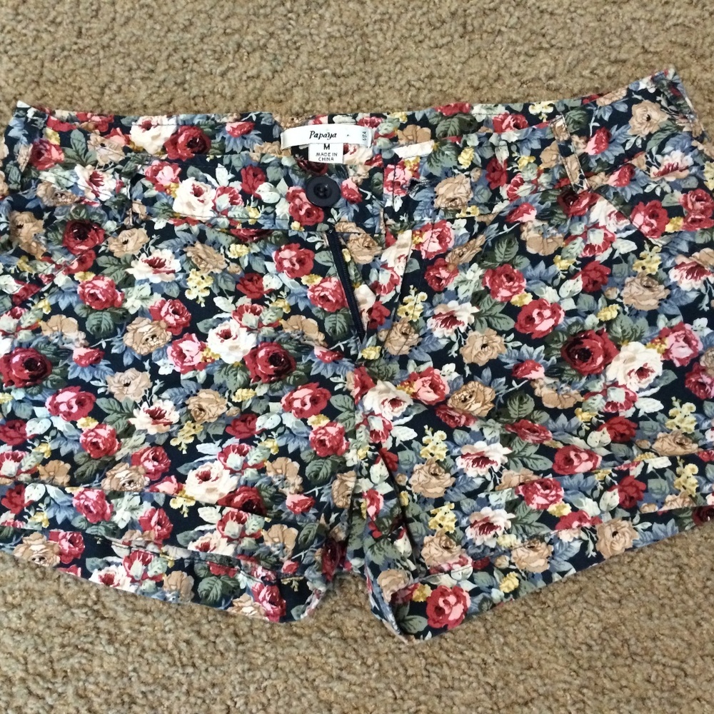 Floral Papaya Shorts